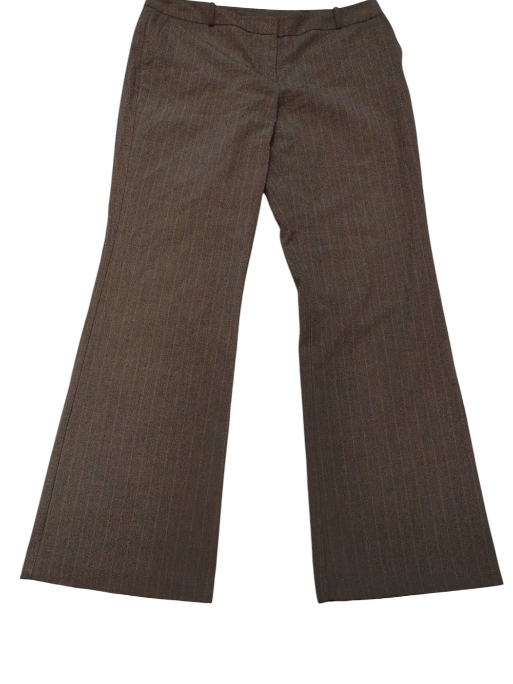New York & Co. Brown, Gray  Pinstripe Wide-Leg Trousers SZ 10